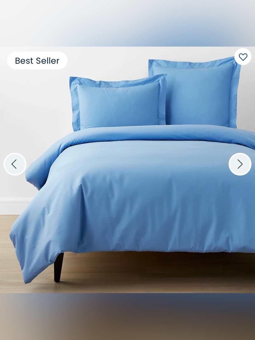 The Company Store Ocean Blue King Percale Solid Duvet Cover